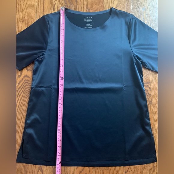 ADAY First Class Satin T-Shirt, ‘Midnight’ black/blue, size XS - Picture 5 of 8